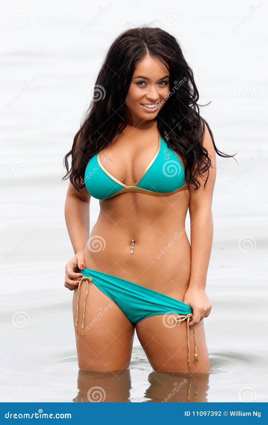 Girl in blue bikini stock photo. Image of tanned, beautiful - 11097392