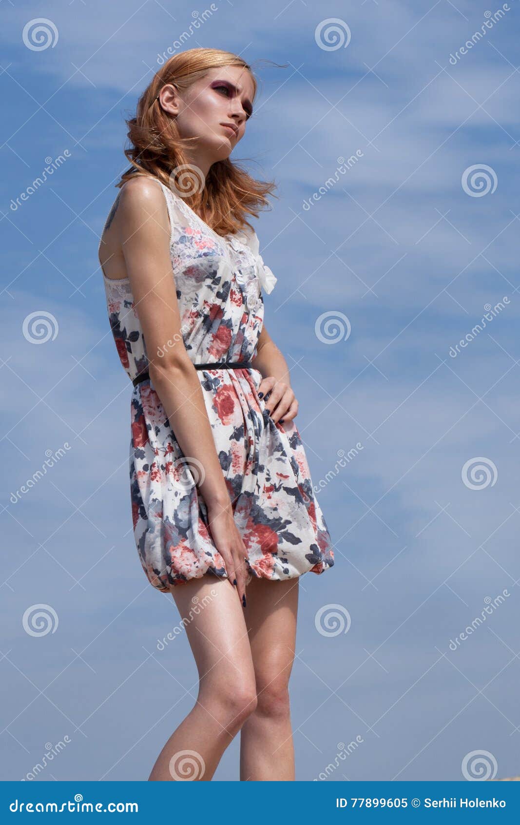 Girl in the desert. stock image. Image of dress, clothing - 77899605