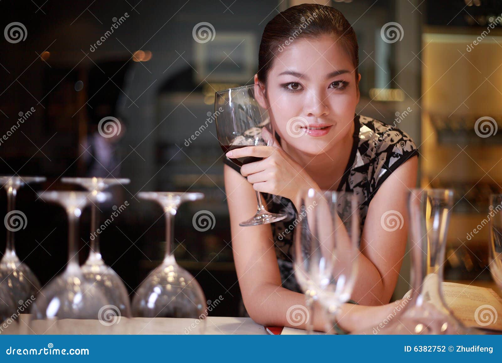 Girl drinking wine stock photo. Image of lifestyle, cute 6382752