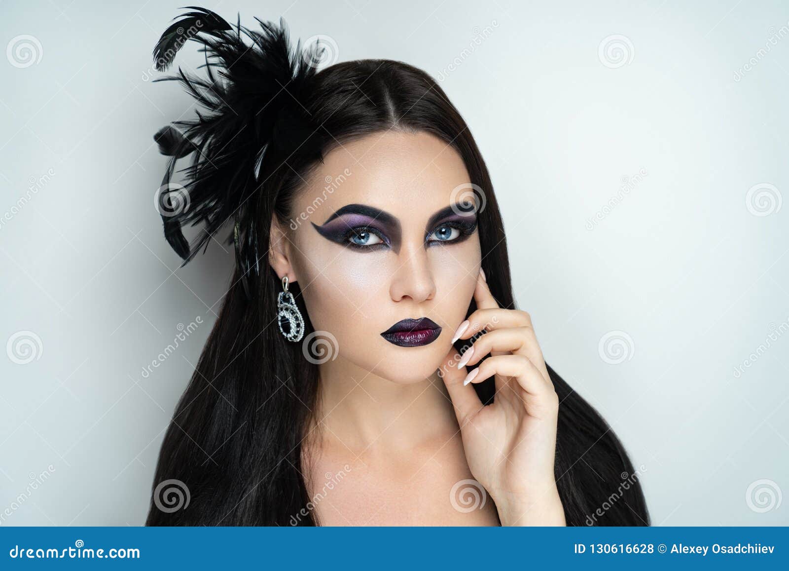 Girl with Gorgeous Black Hair Stock Photo - Image of dark, demon: 130616628