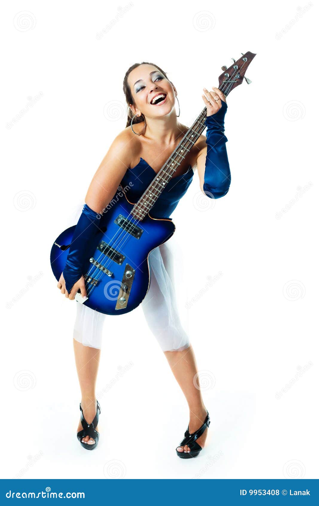 Girl with a guitar stock photo. Image of long, electric 9953408
