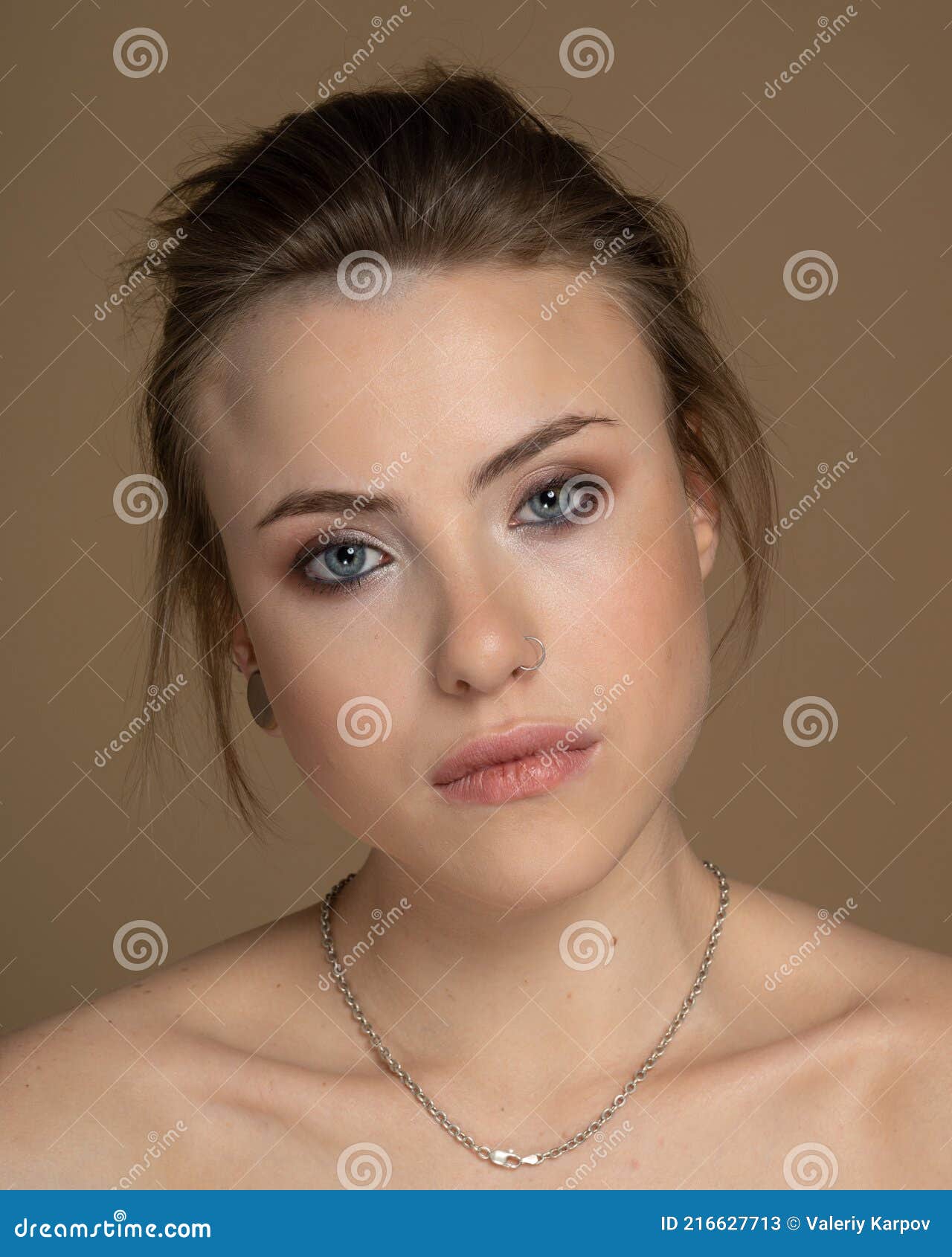 Girl With Heterochromia Looks Into The Camera Stock Image Image Of Beauty Cosmetic 216627713 