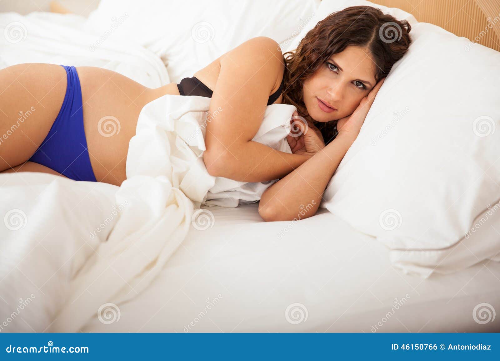 Girl sleeping in underwear stock photo. Image of hispanic - 46150766