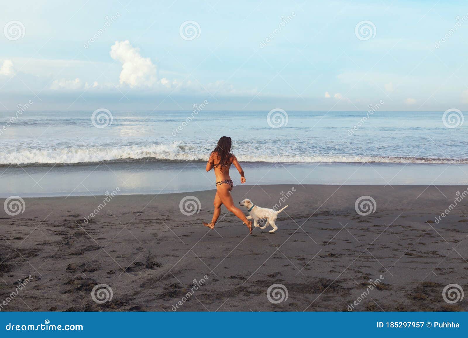 sexy women running naked on the beach