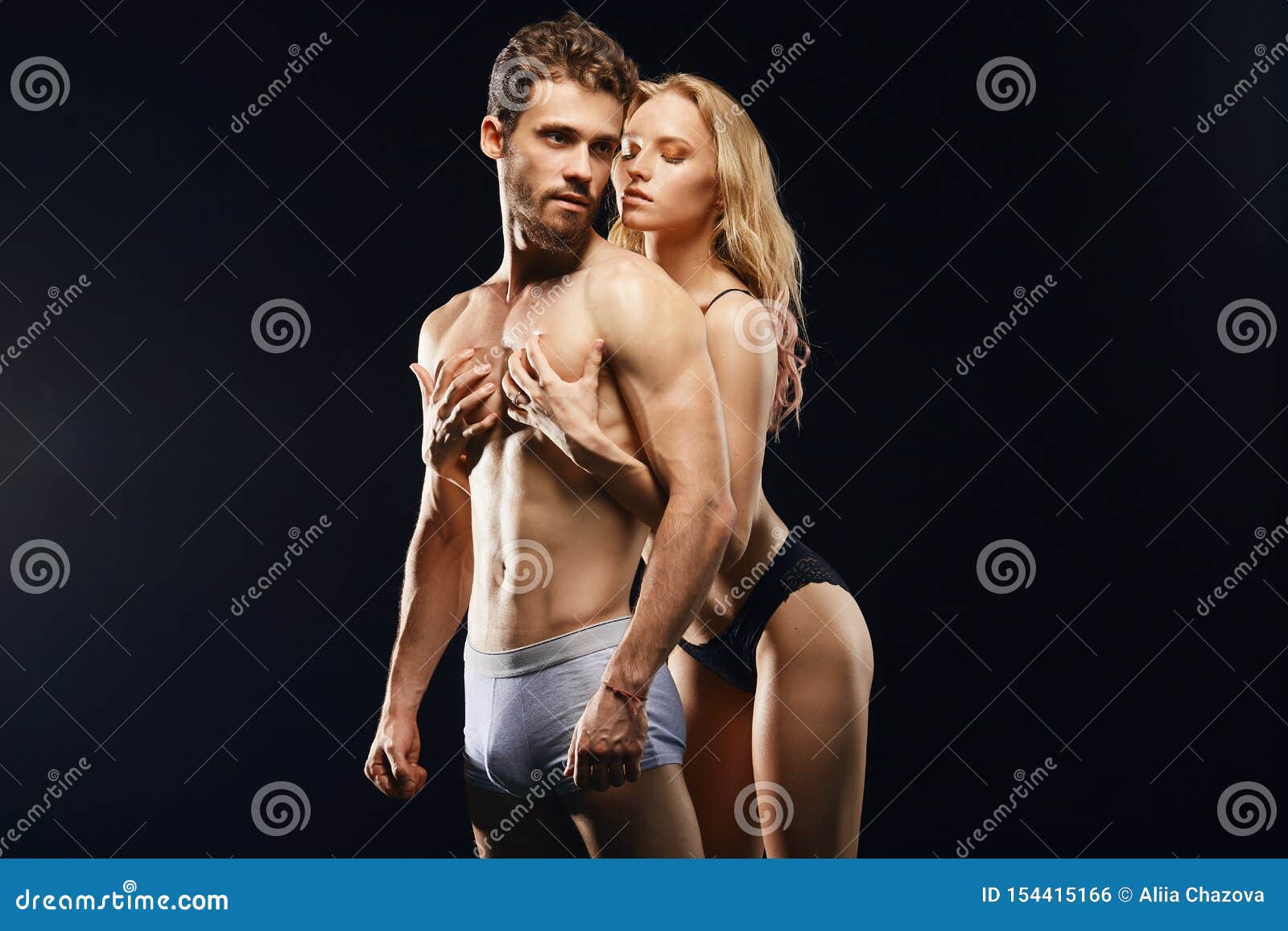 Black muscle guys hot girls Girl Touching Her Man S Slim Muscular Body Stock Photo Image Of Passion Girlfriend 154415166