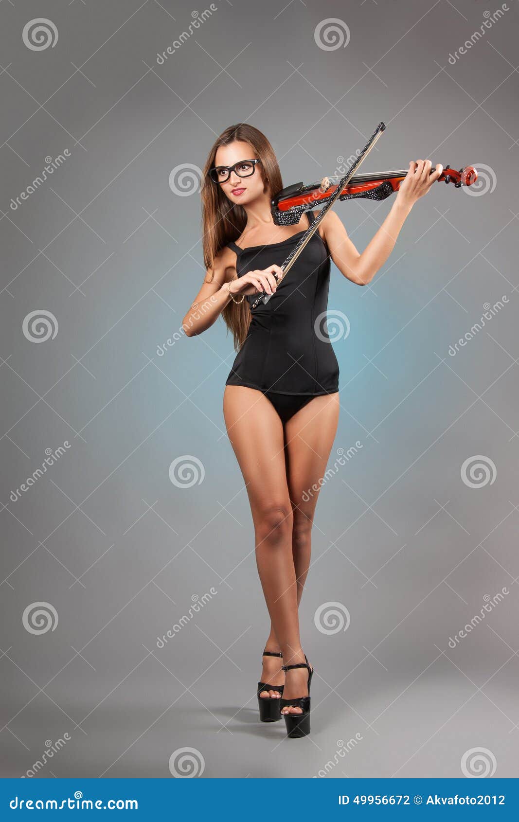 Naked Girl Plays Violin