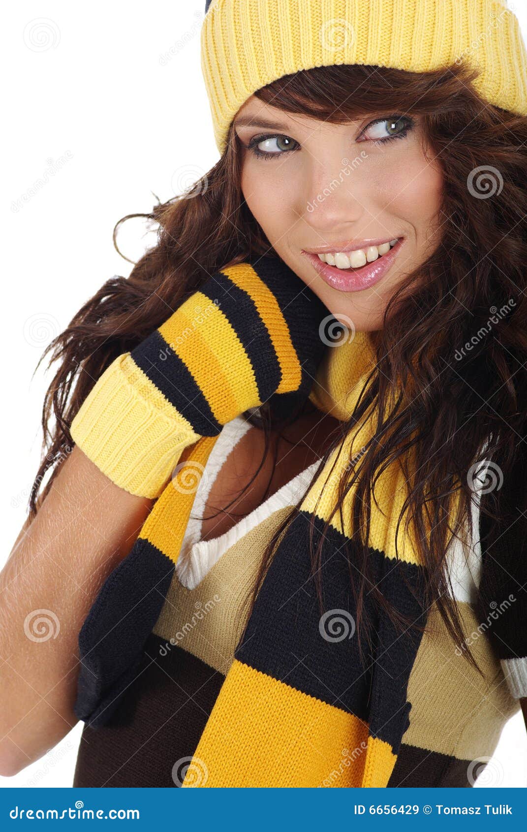 Girl wearing winter hat stock image. Image of lady, garden 6656429