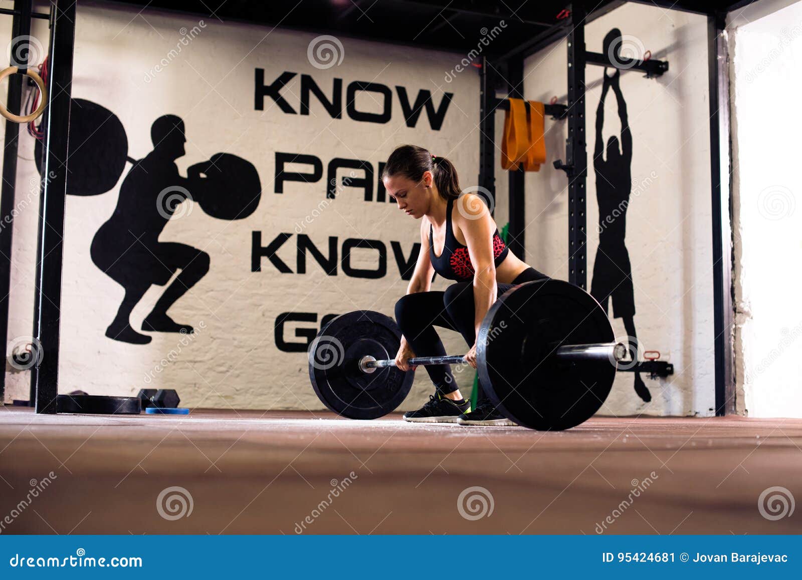 Girl is weightlifting stock image. Image of bodybuilding - 95424681