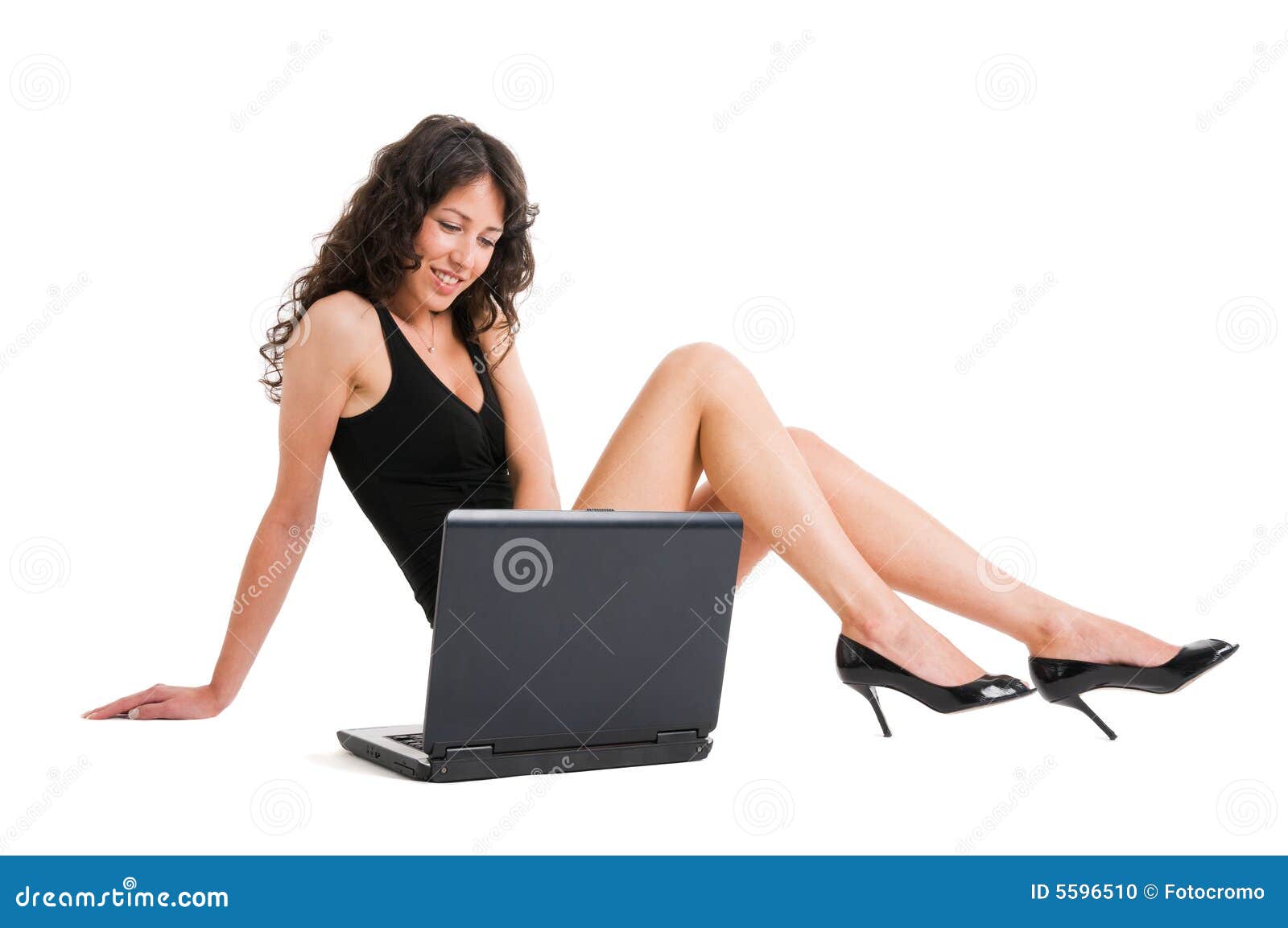 sexy girl working laptop 5596510