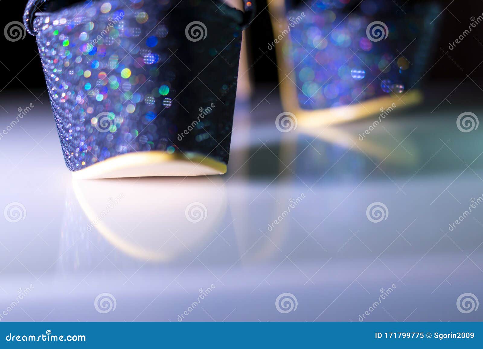 High Heel Shoes Sparkle with Colorful Lovely Glints in Bokeh Stock ...
