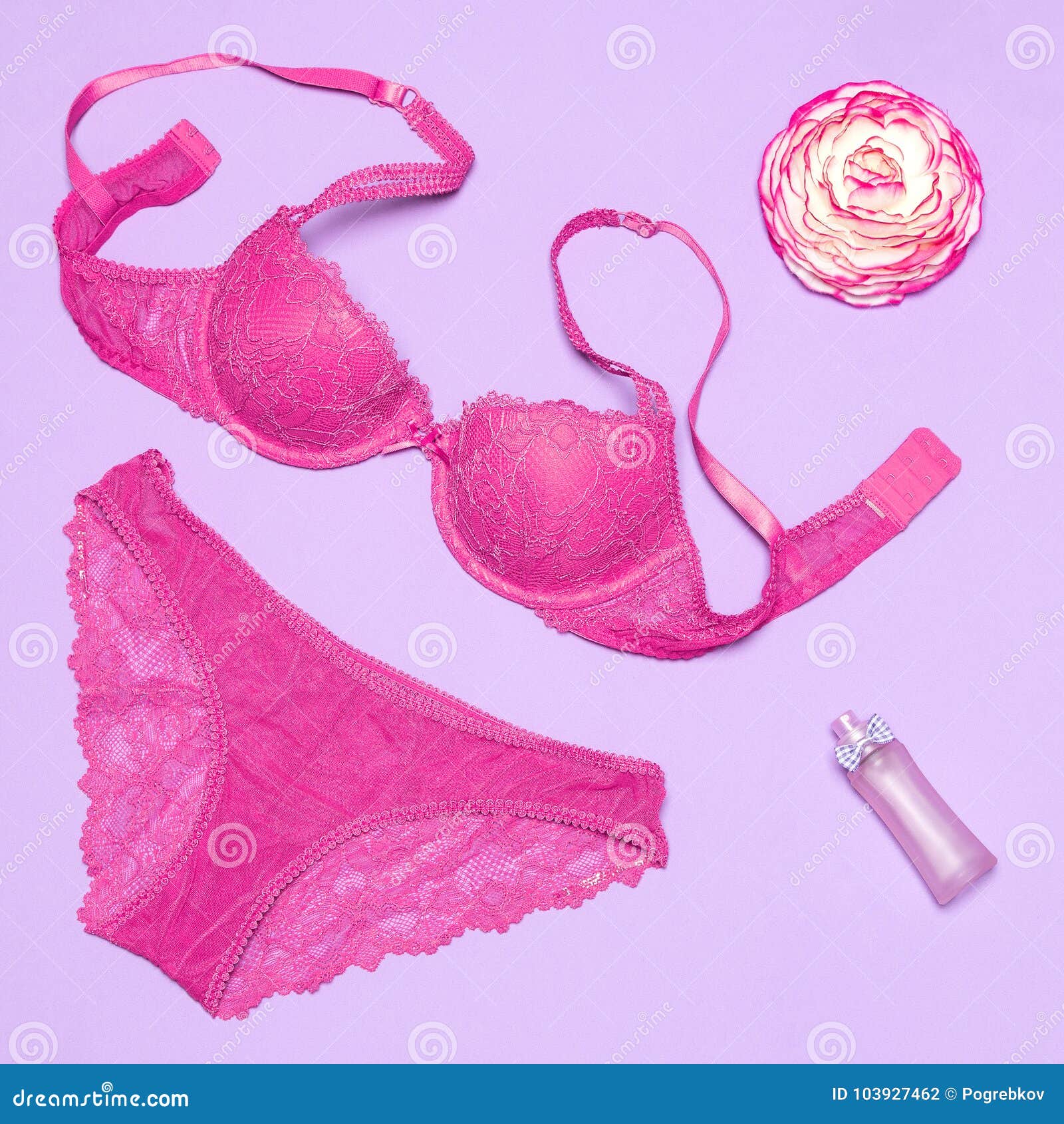 pink blossom lingerie set