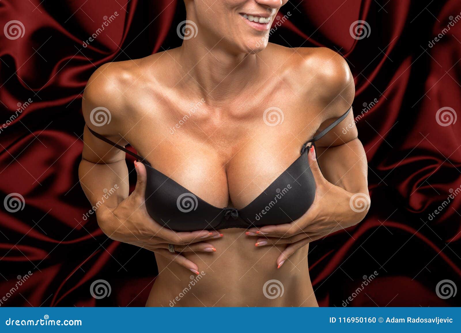 Close-up Onhand Holding Big Boobs In A Sport Bra In Sexual Erotic Big  Breasts Concept Stock Photo, Picture and Royalty Free Image. Image 82731408.