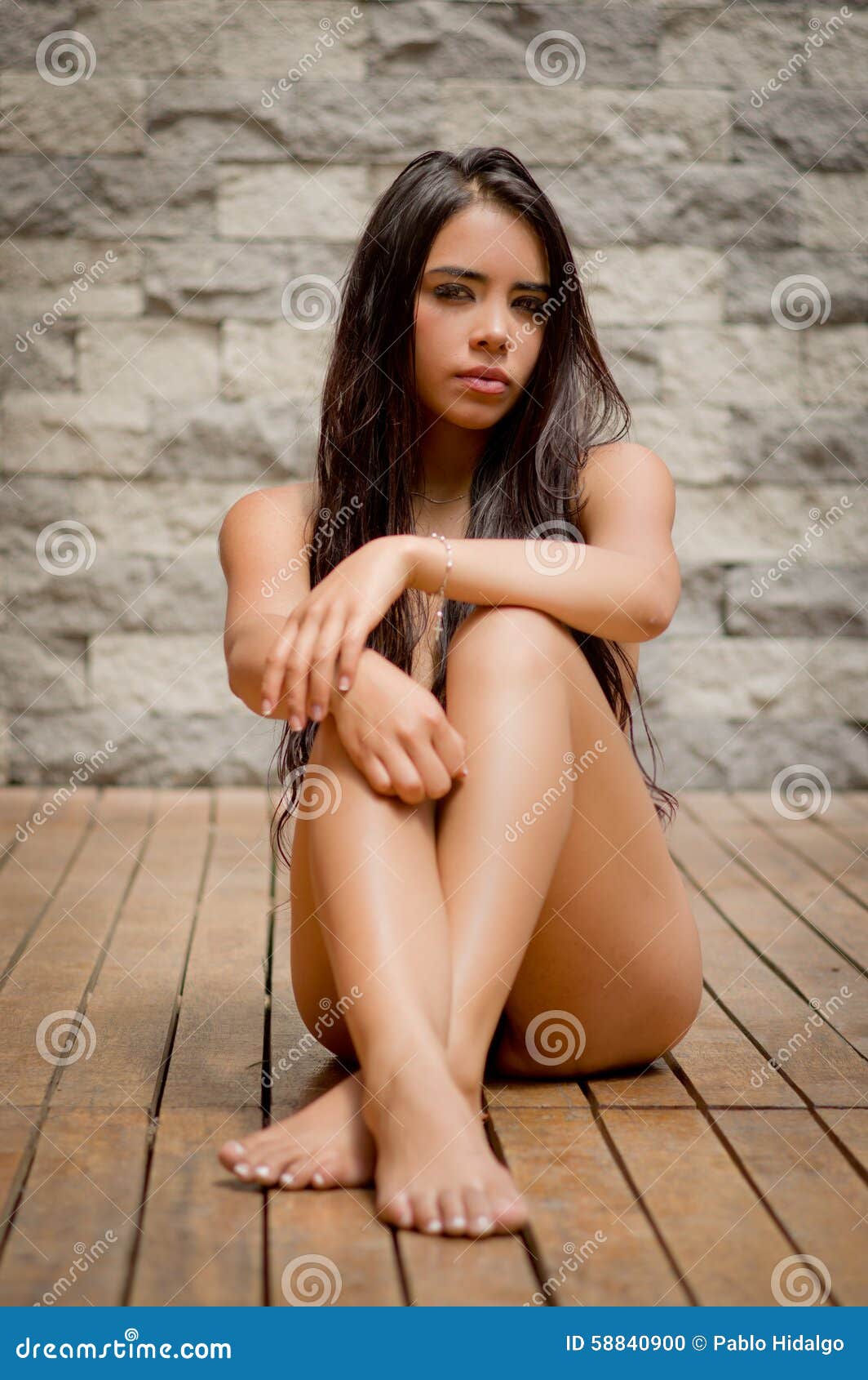 Young Naked Woman Lying On Front Closeup Stock Photo 