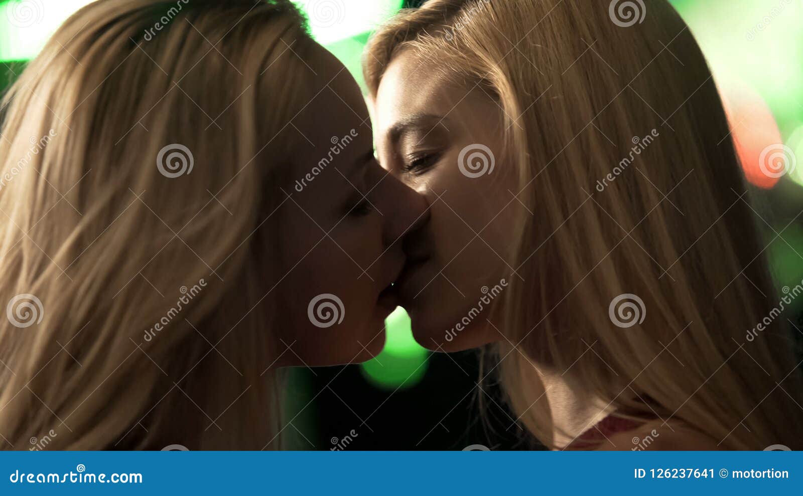 Lesbian Females Kissing Passionately in Nightclub, Drunk Girls Making Out Stock Image image pic