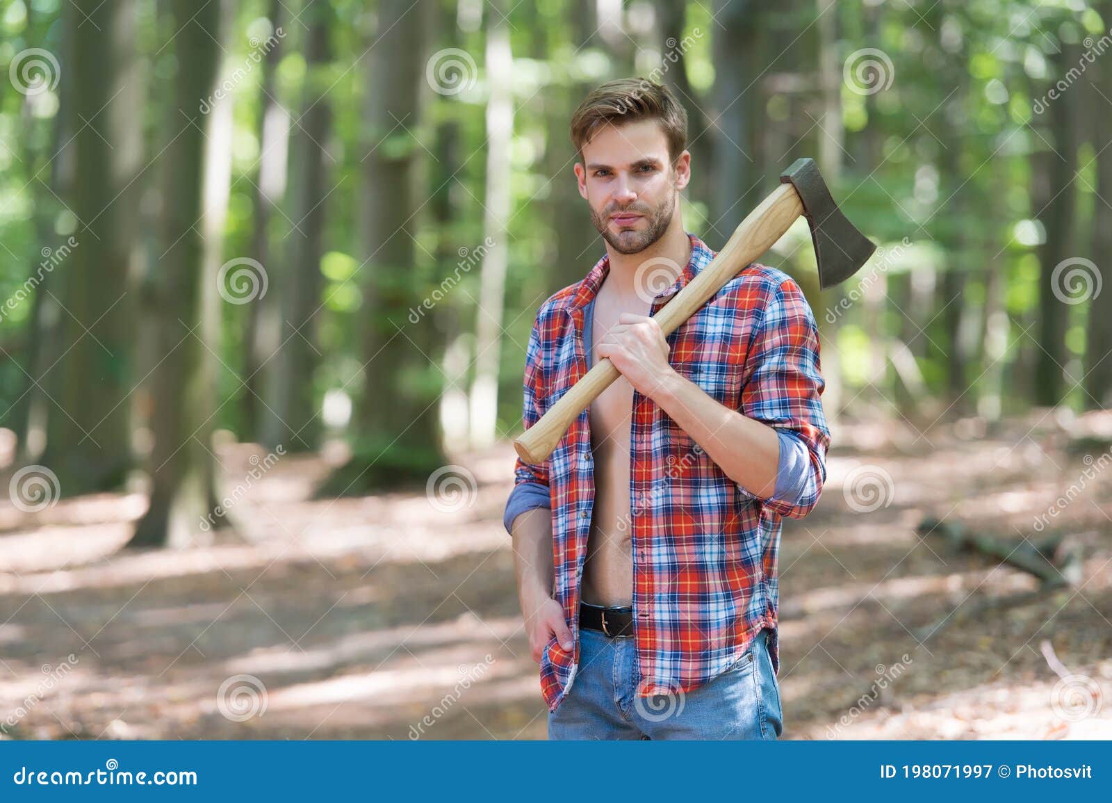 man in lumberjack shirt