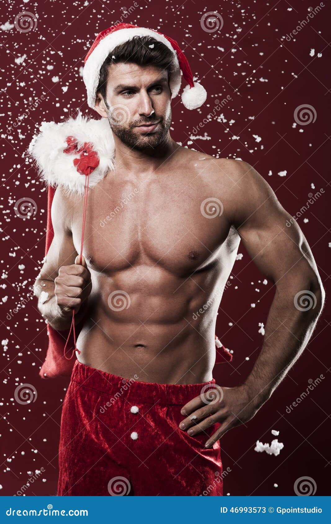 Male Santa Stock Image Image Of Focus Away Pensive