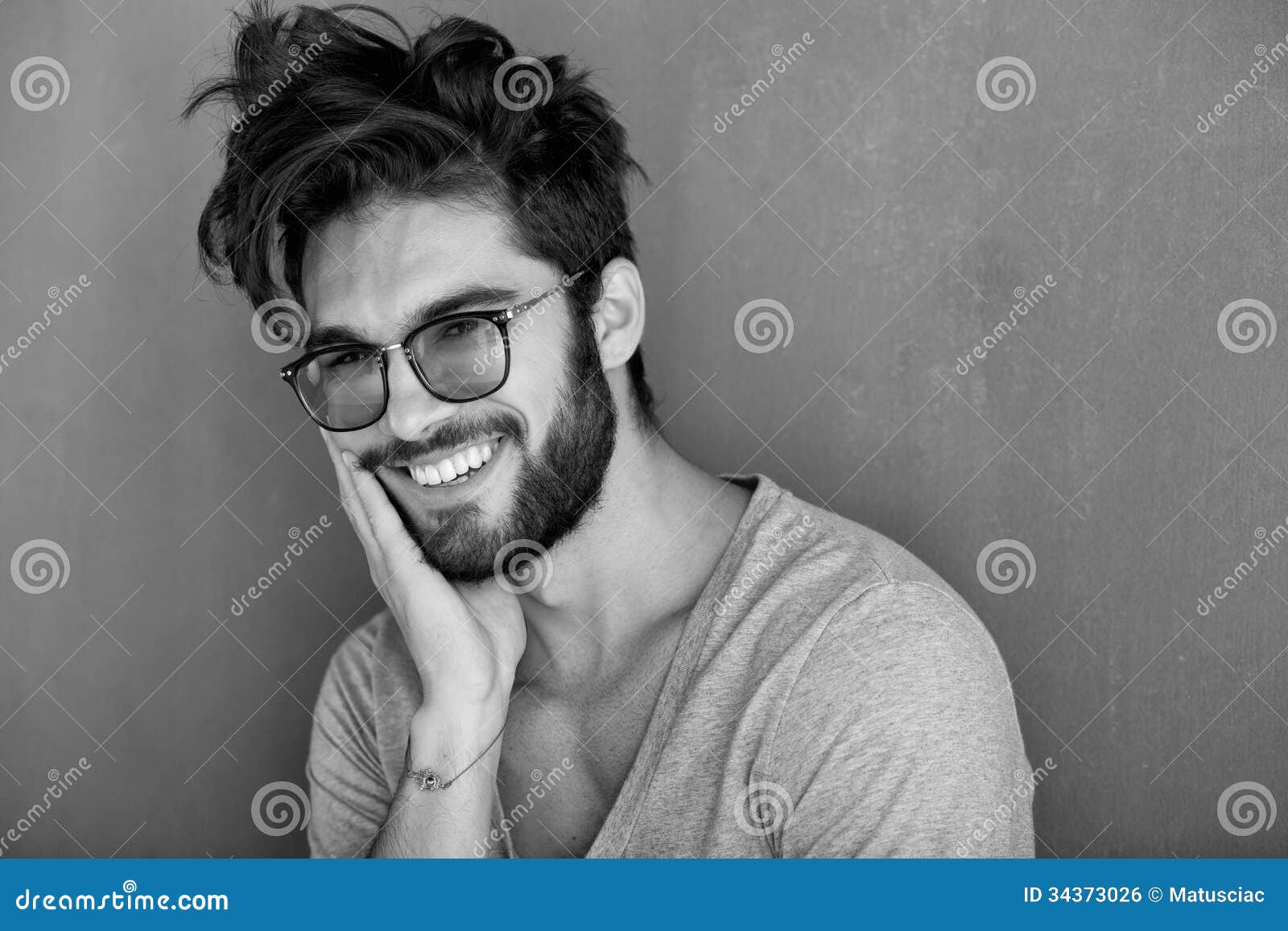 man with beard laughing