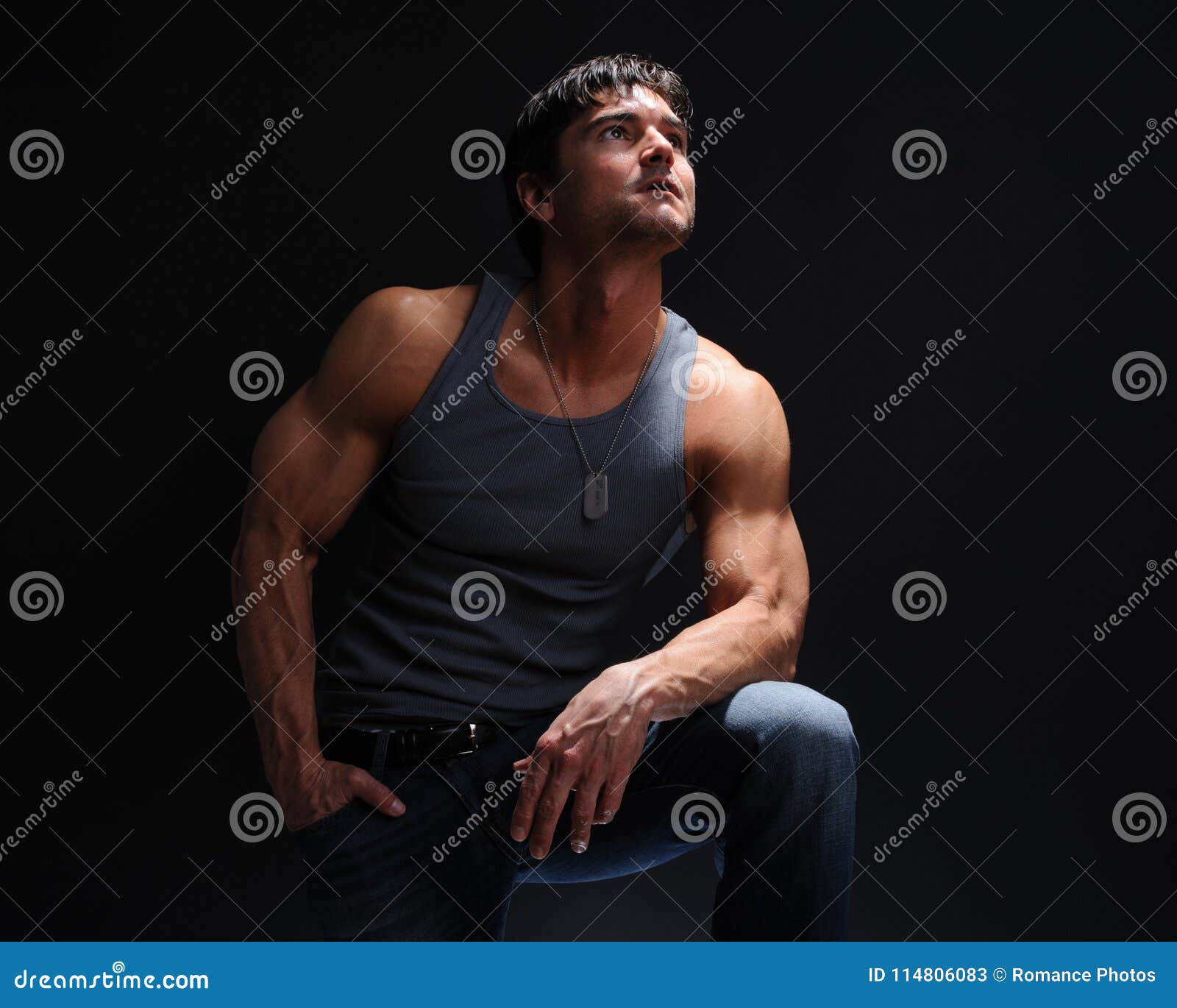 The Man is Preparing for the Epic Battle. Stock Image - Image of ...