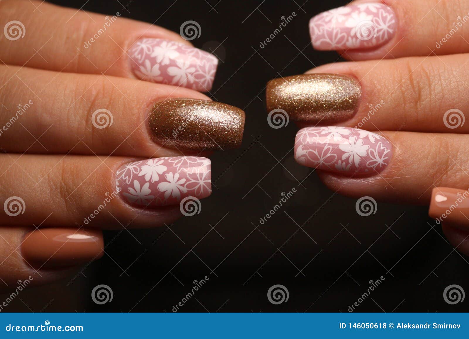 Manicure Of Nails On Beautiful Female Hands Stock Photo - Image of ...