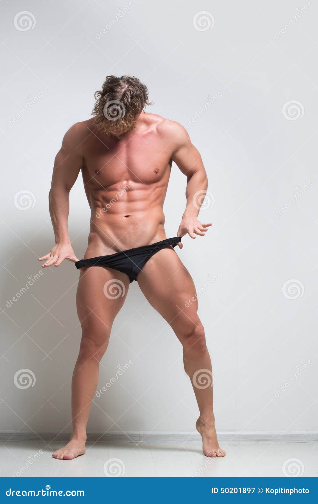 muscular male model in underwear