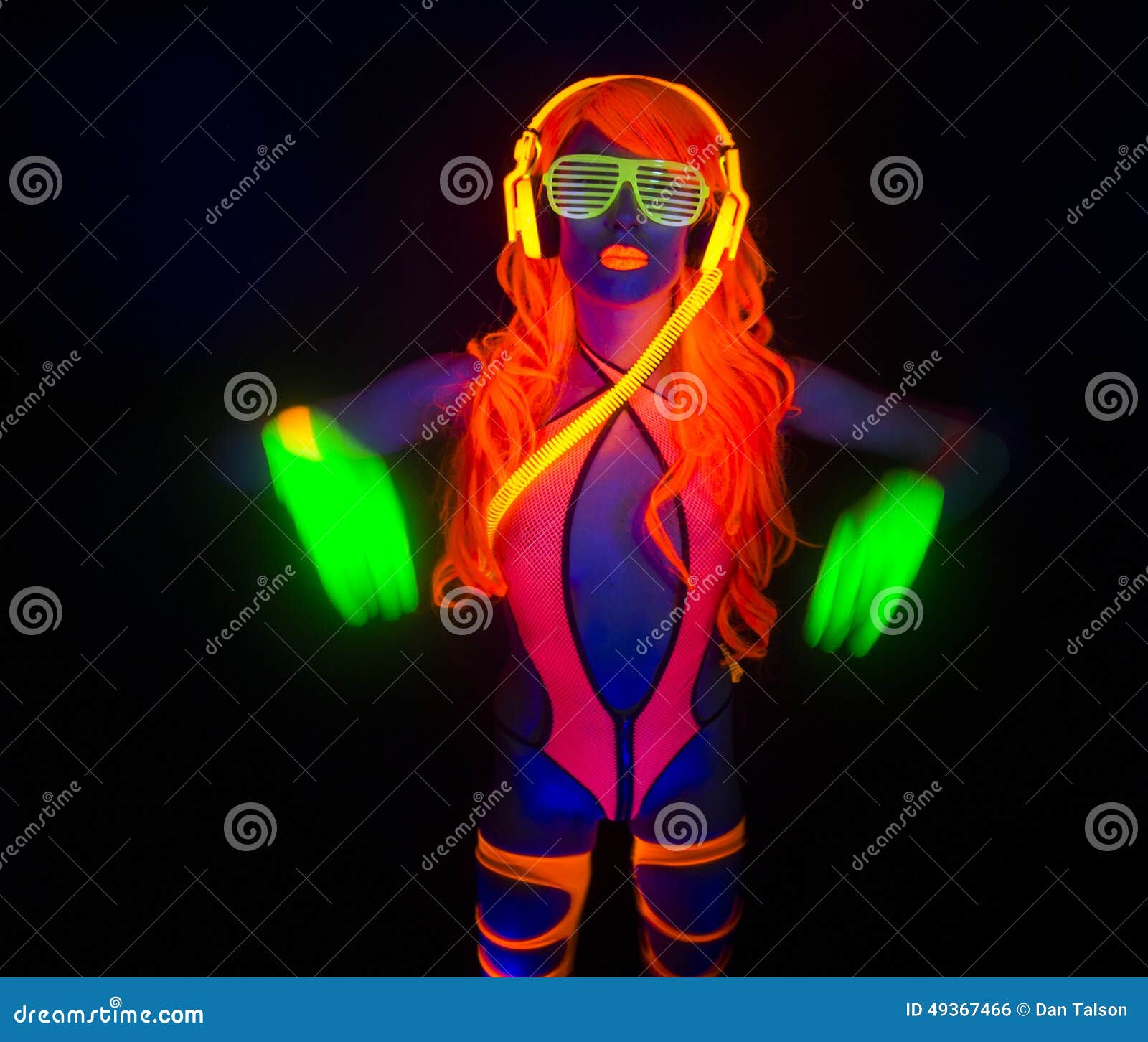 Neon Uv Glow Dancer Stock Photo Image Of Burlesque Nightclub