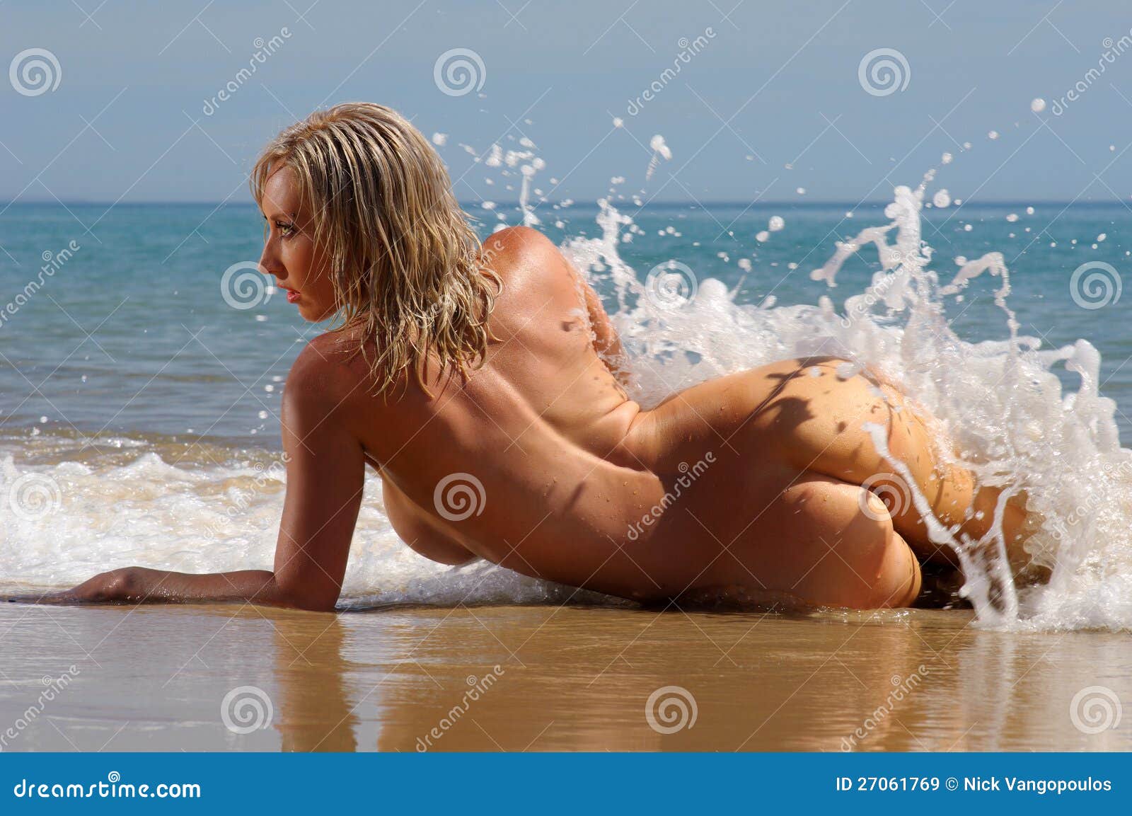 Long Beach Photo Gallery Naked - Nude beach girl stock image. Image of breasts, bare ...