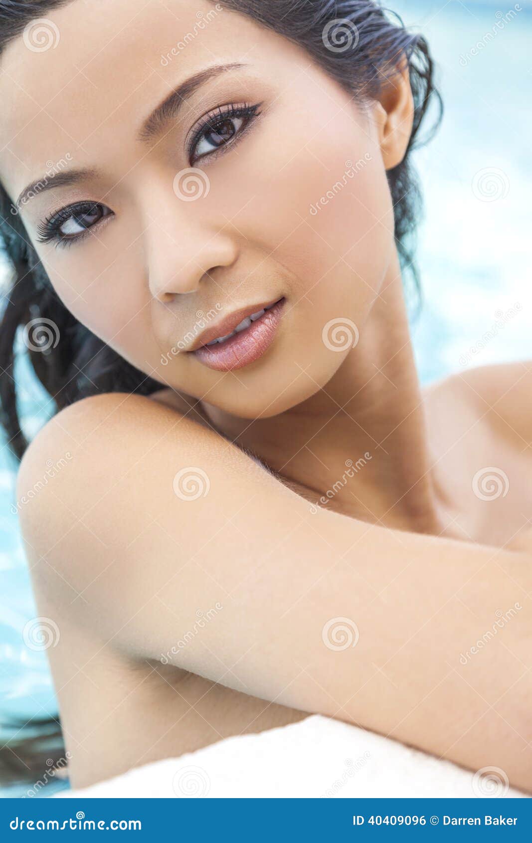 Pool Side Vintage Glamour Nude - Nude Chinese Woman Girl in Swimming Pool Stock Photo - Image of model, pool:  40409096