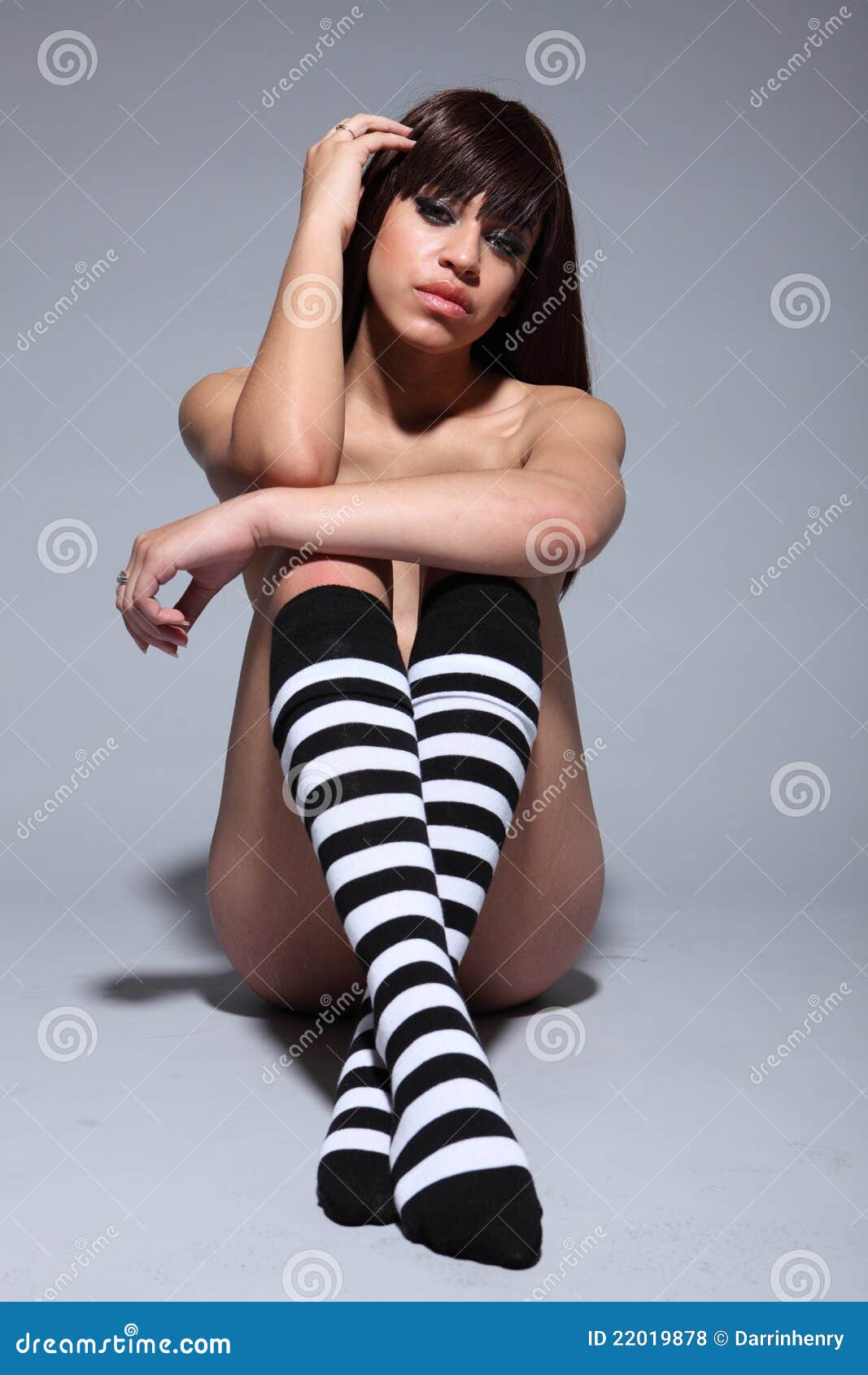 Nude women wearing socks