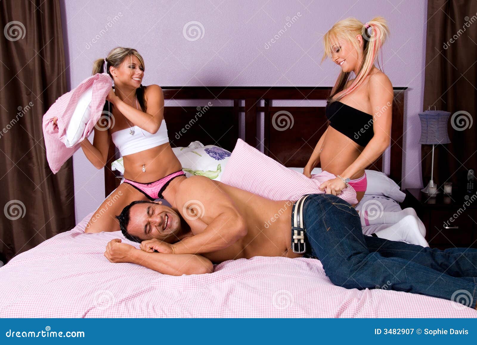Girls in panties having a pillow fight Pillow Fight Stock Image Image Of Girly Femininity Model 3482907