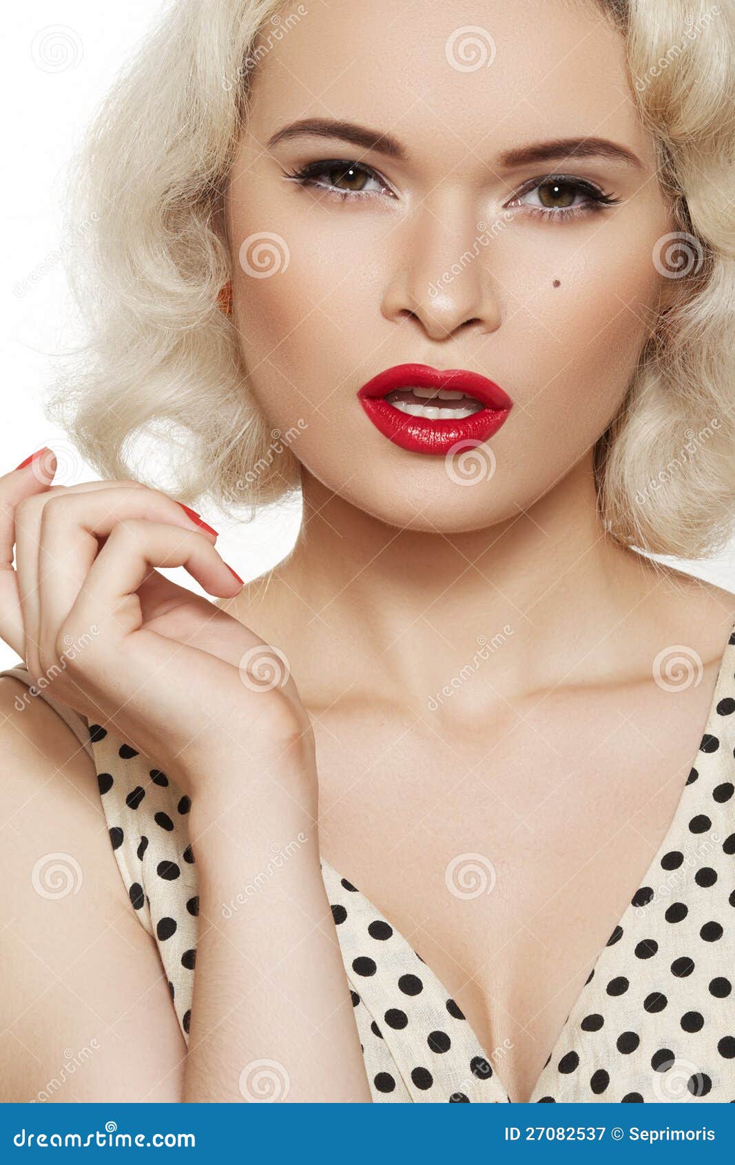 Pin Up Retro Make Up Fashion Blond Model Stock Image Image Of Fashionable Face 27082537