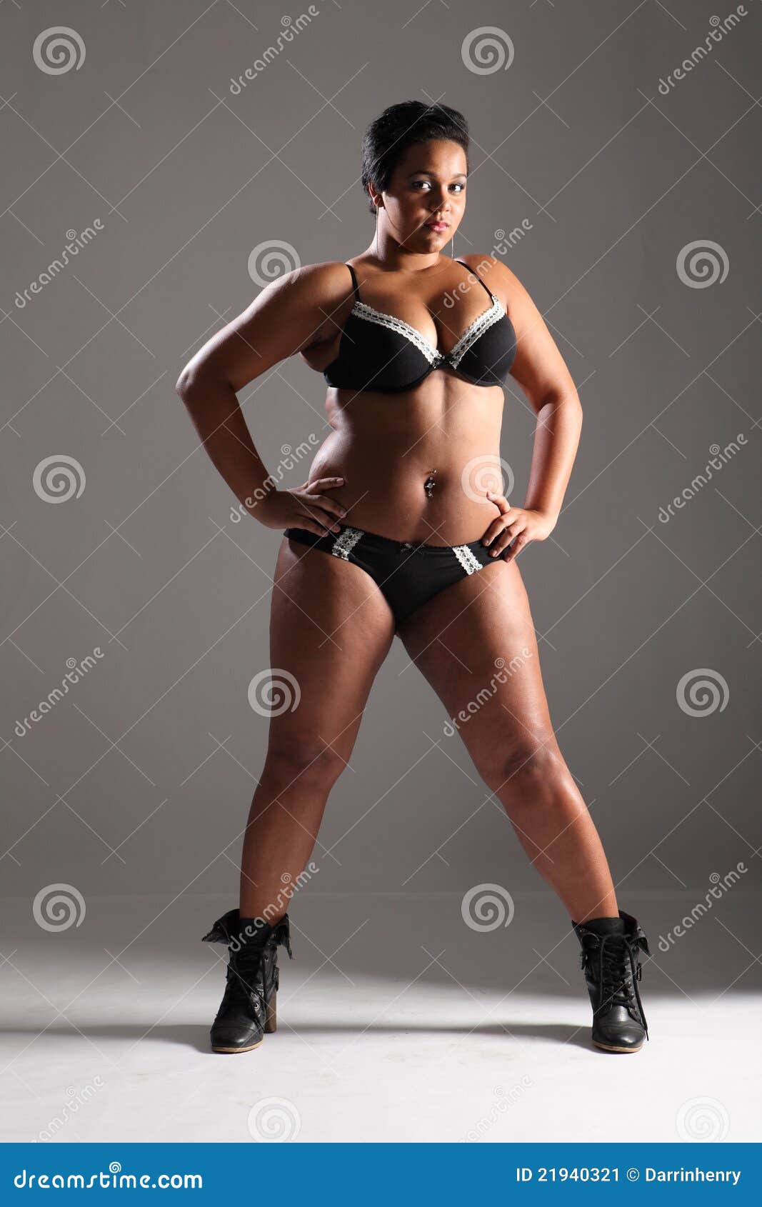 Plus Size Glamour Model Girl in Lingerie Stock Image - Image of