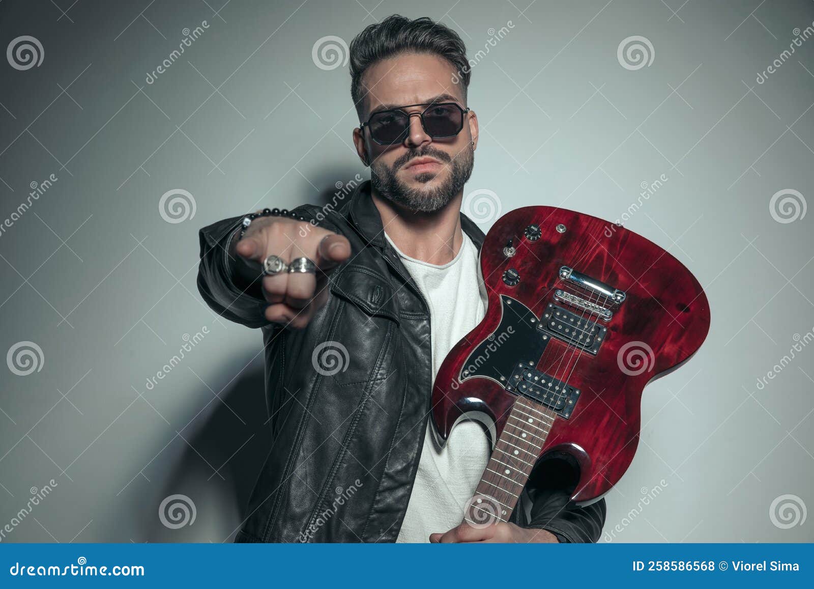 Rock and Roll Singer Making the Horns Sign Stock Photo Image of