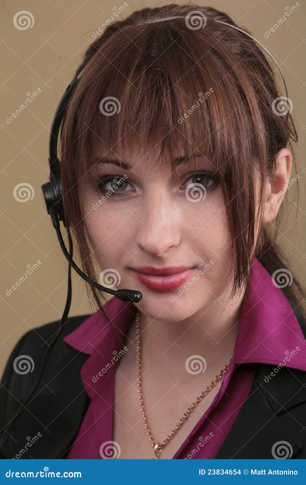 Russian Customer Service Rep Stock Photo Image of handsfree