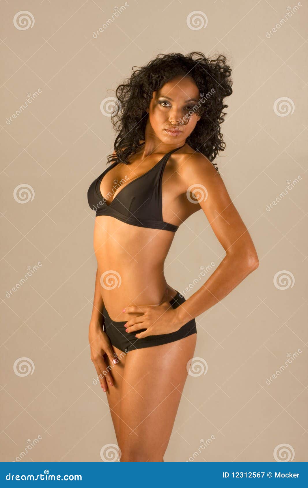 Sensual Middle Aged Ethnic Woman in Lingerie Stock Image