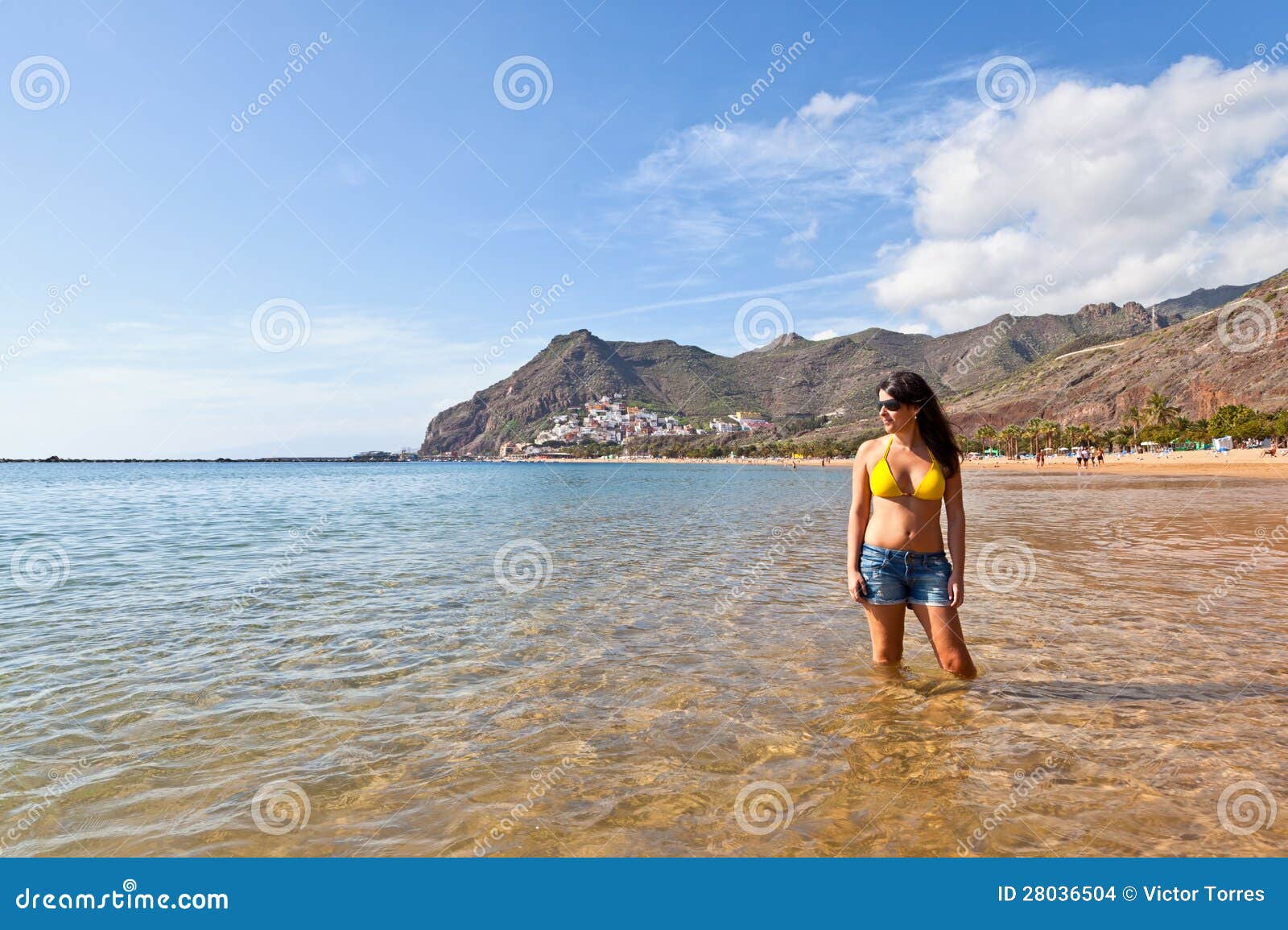 Spanish Woman in the Beach stock photo. Image of andres - 28036504