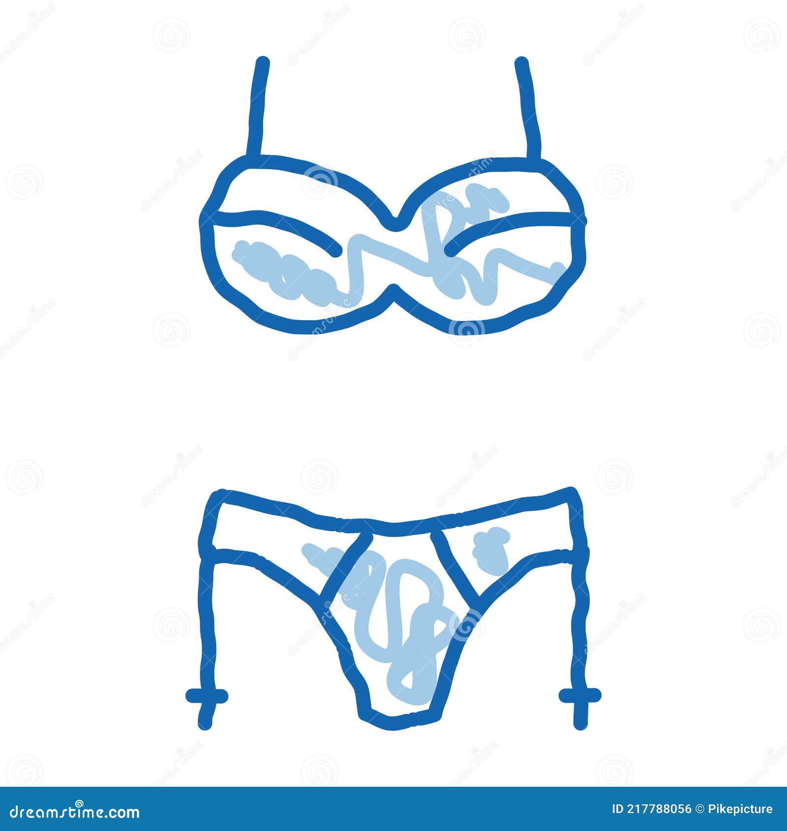 Hand drawn women s bra sketch symbol isolated Vector Image