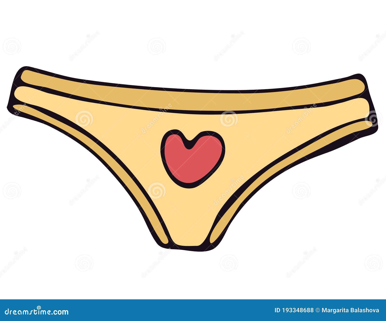 Underwear for Women - Cute Underpants, Vector Elements in Doodle