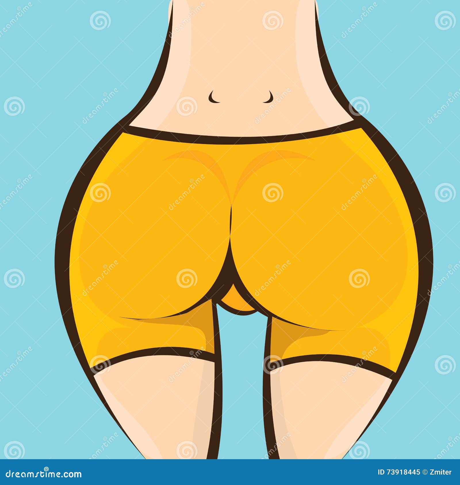 Woman Big Booty. Vector Girl in Bikini Stock Vector - Illustration of  dance, beauty: 73918445