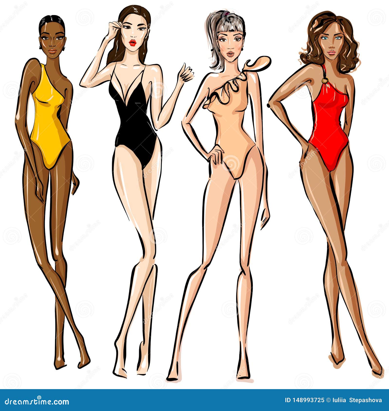 Vector hand drawn doodle female swim suit bikini  Stock Illustration  65636499  PIXTA