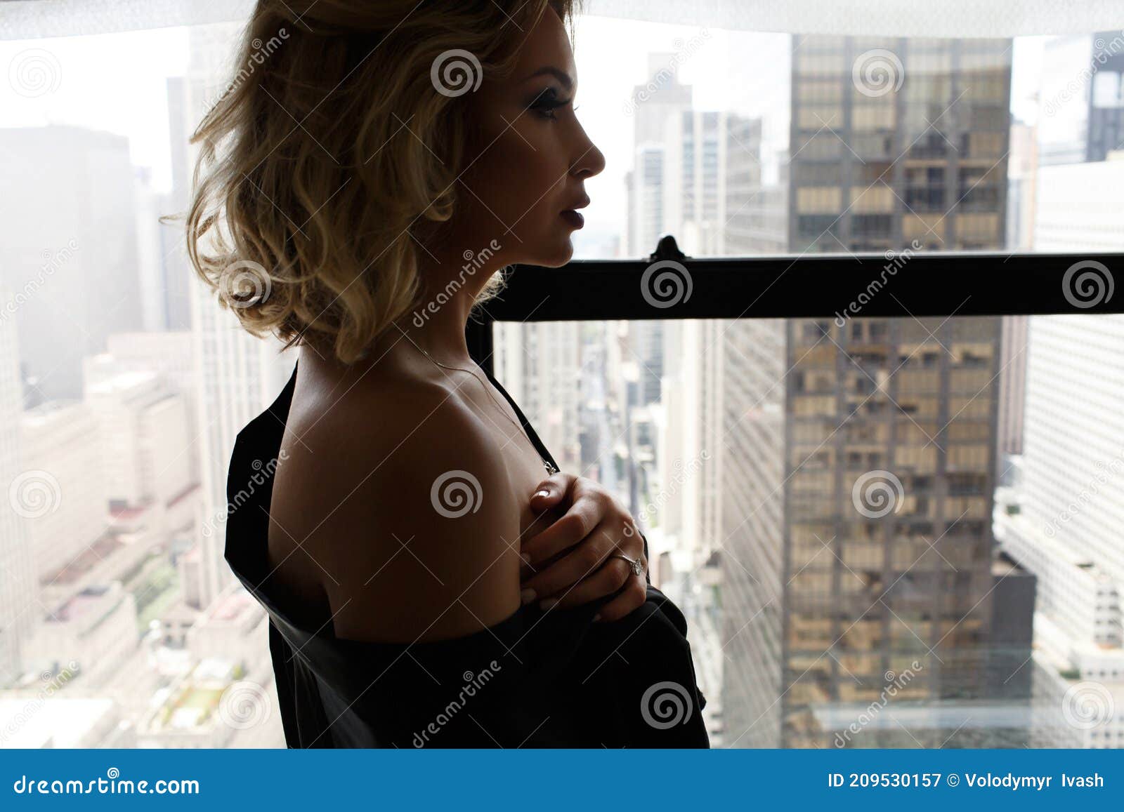 black girl in window naked