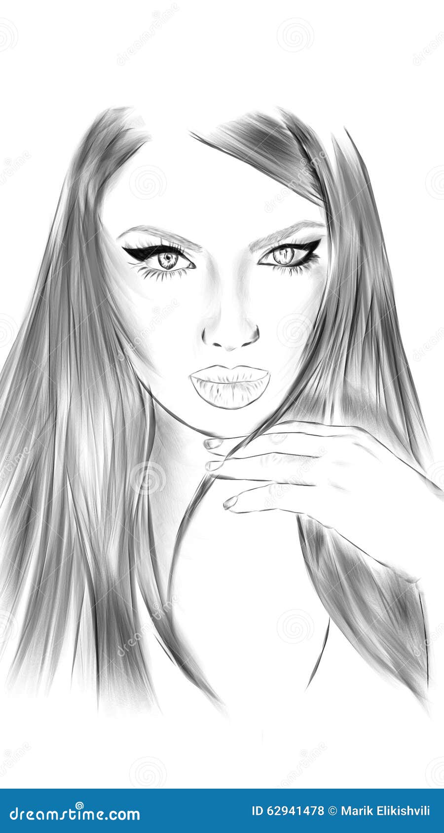 Sexy Woman Face Illustrated Stock Image | CartoonDealer.com #58719223