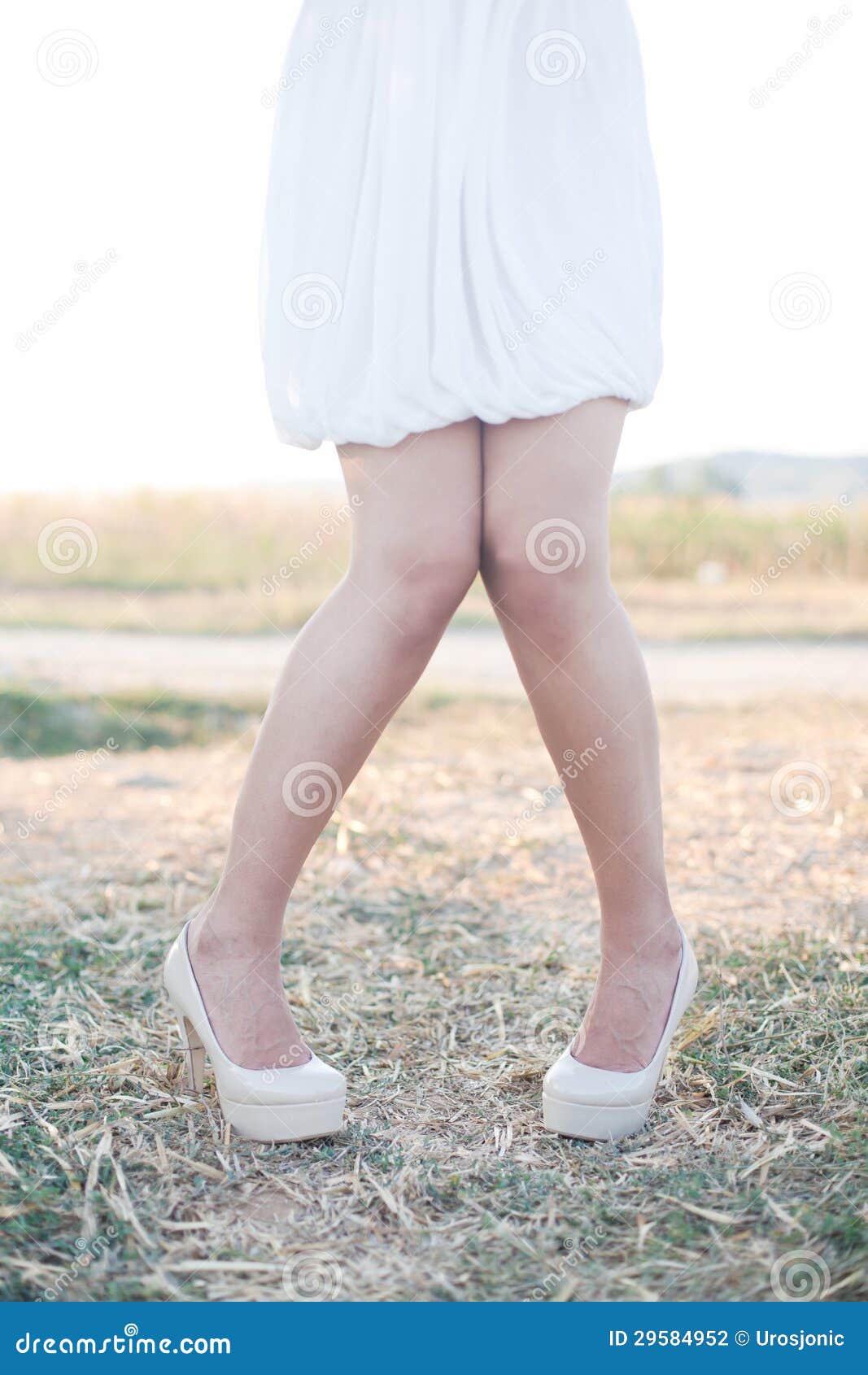 Woman Legs On High Heels Outdoors Stock Photo Image Of Sensuality