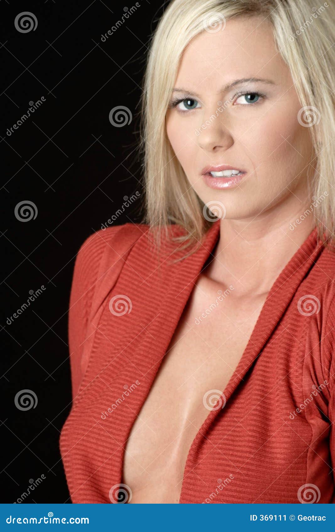 Woman in low cut top stock image. Image of pose, modern ...
