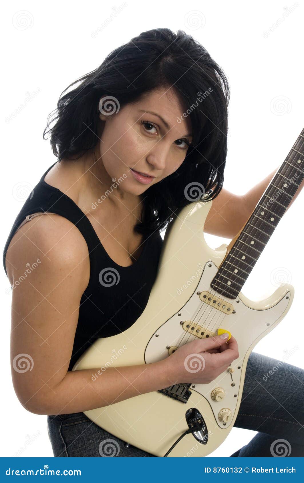 Sexy Woman Playing Guitar Stock Photography Image 8760132