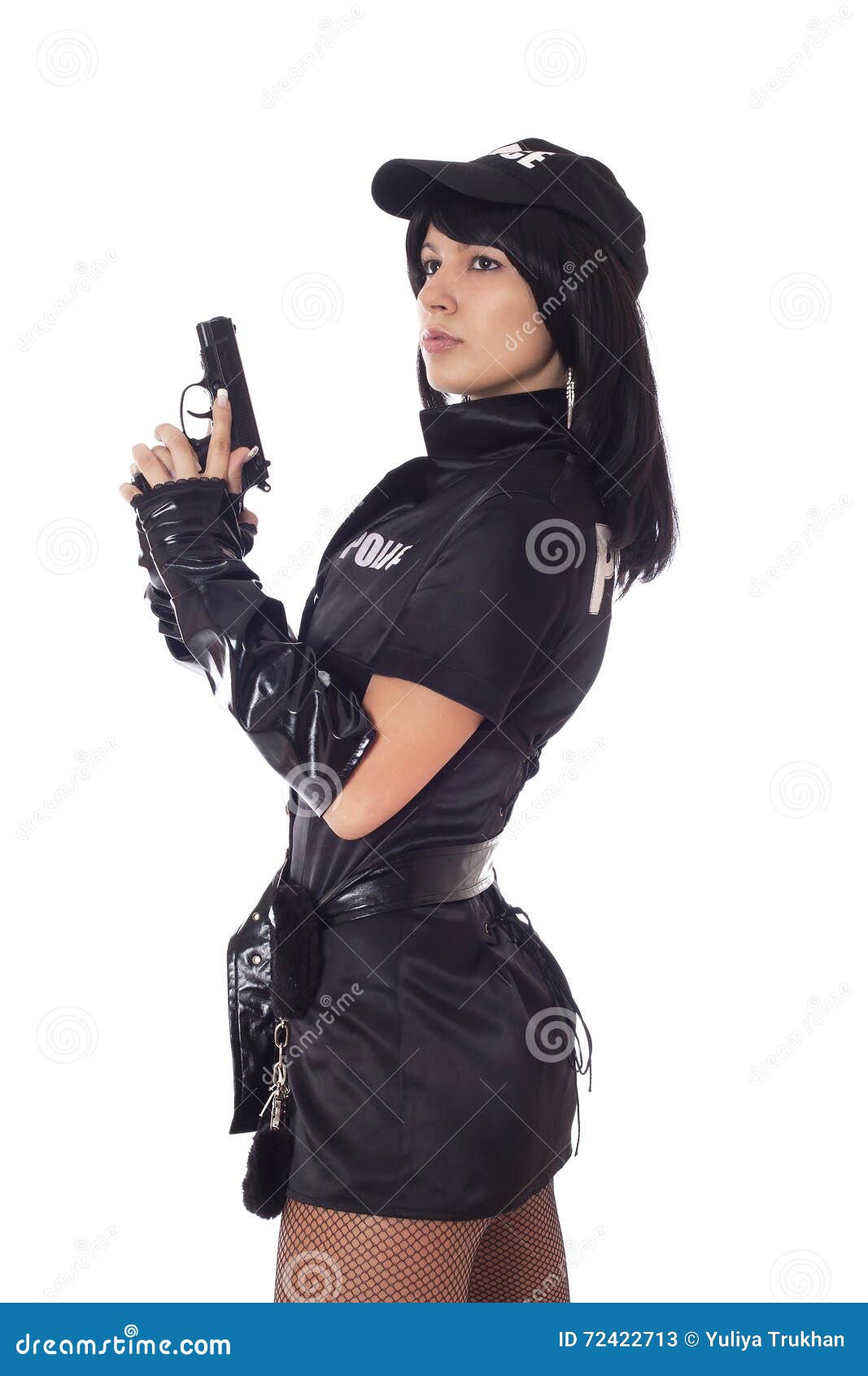 The Woman Police Officer Isolated On White Stock Image