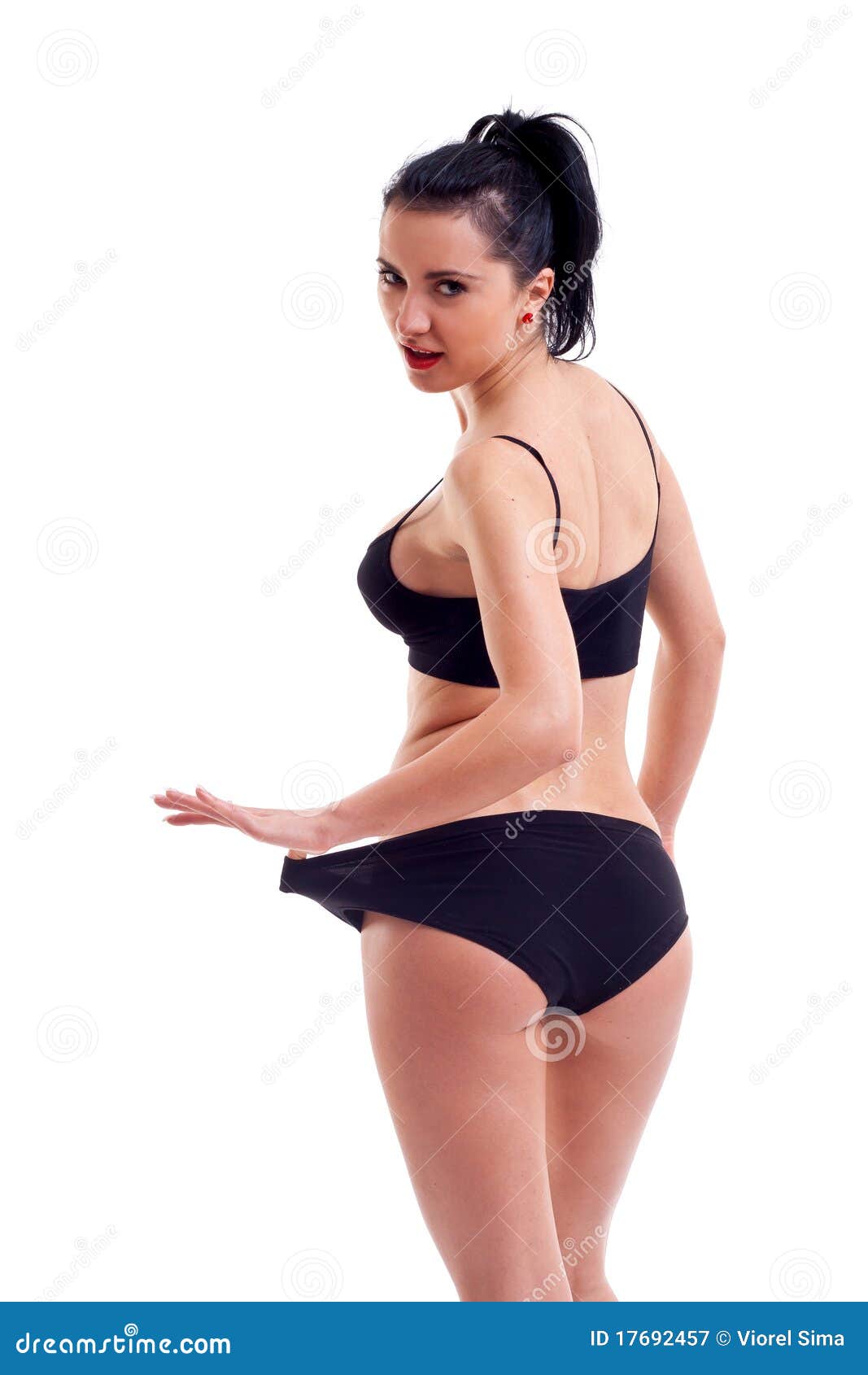 Woman Pulling Her Underwear Stock Image - Image of lady, beauty