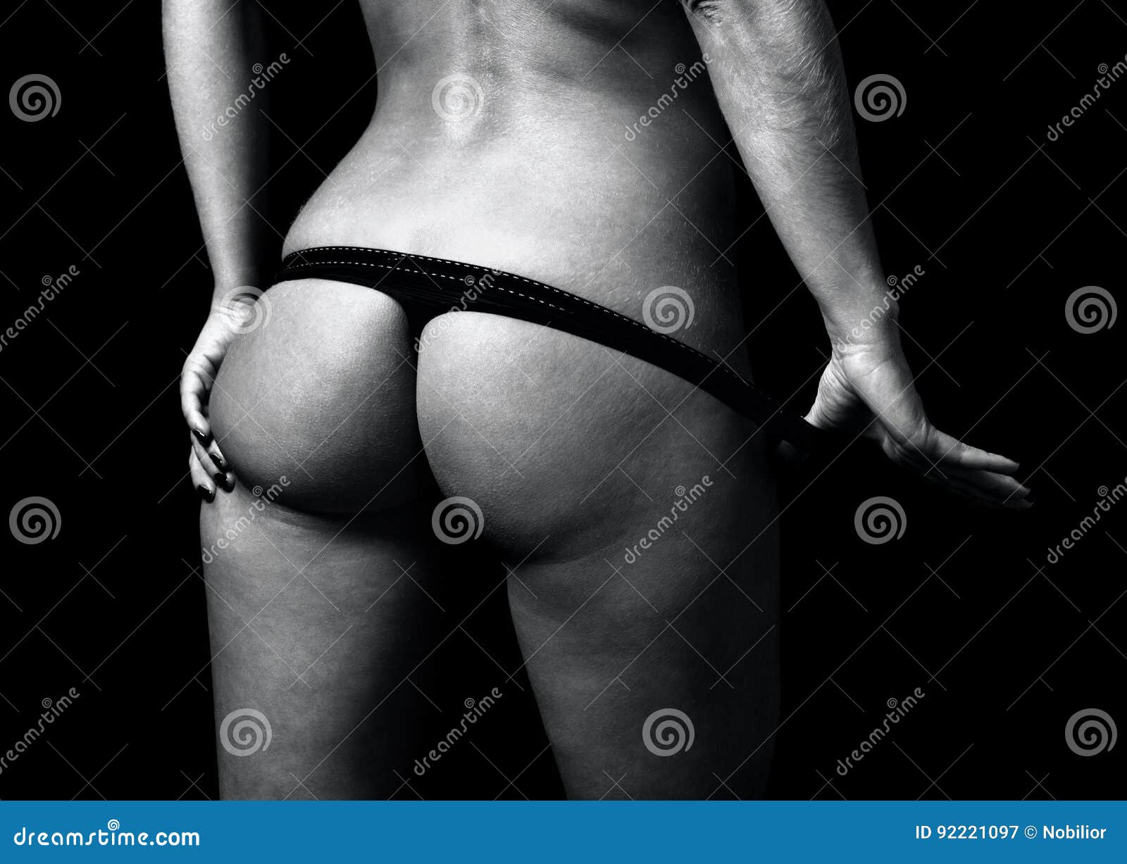 Womens Ass Black Panties Stock Photo 1157960374