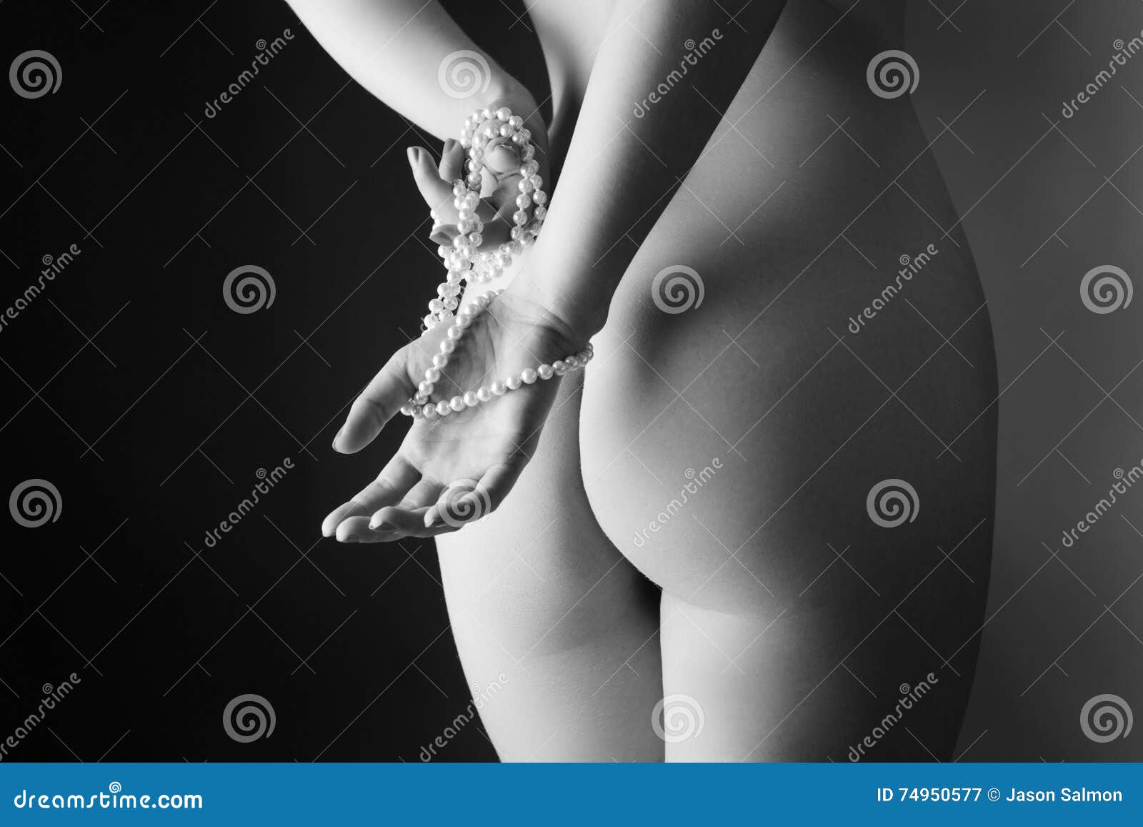 Nude Woman With Pearl Necklace