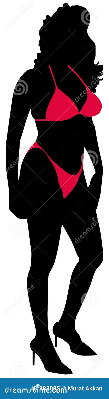 Monochrome Silhouette Of Woman With Swimsuit Bra And Top Knot In Chest  Vector Illustration. Royalty Free SVG, Cliparts, Vectors, and Stock  Illustration. Image 76185030.