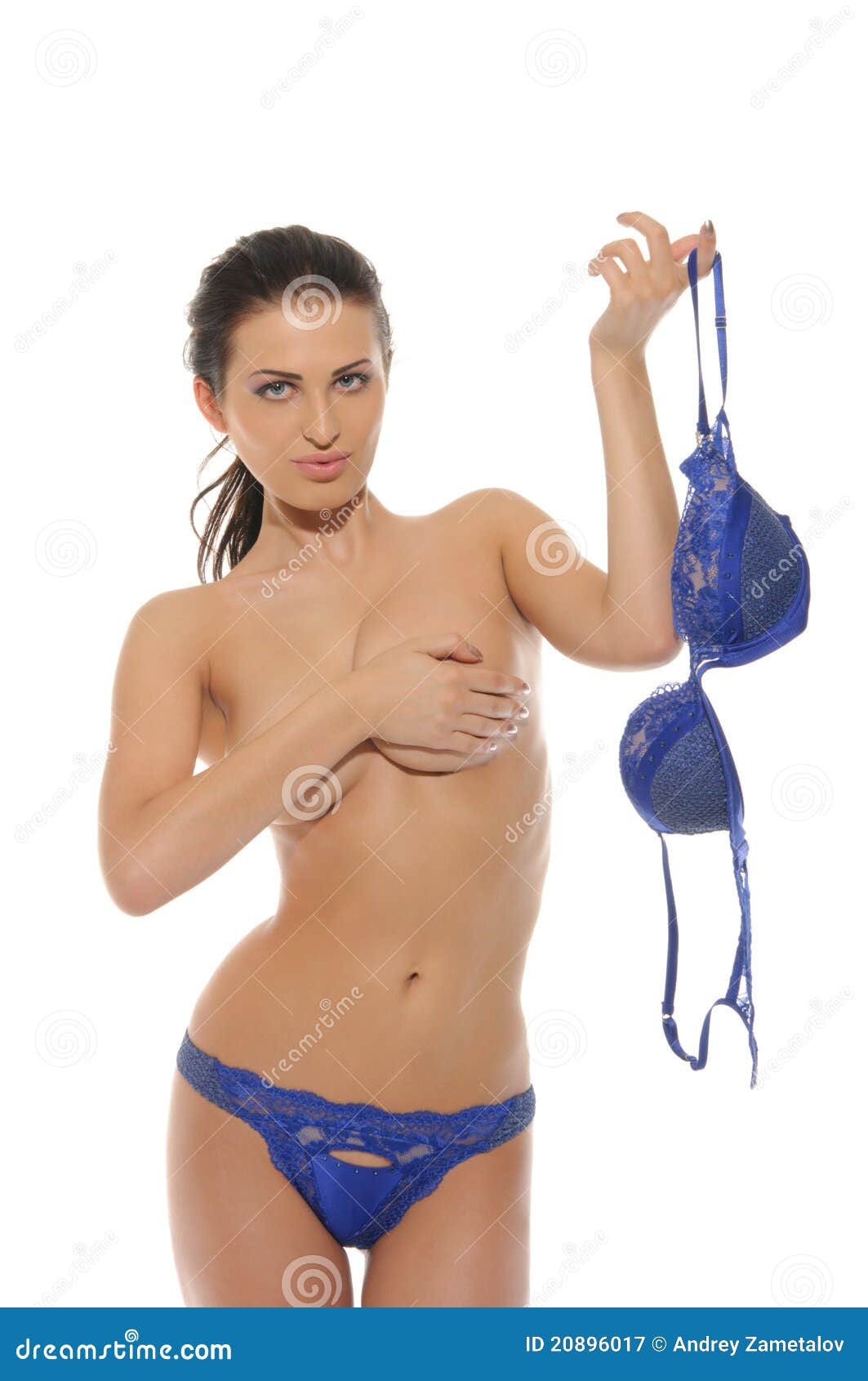 Woman takes off bra stock image. Image of cleavage, shot - 20896017